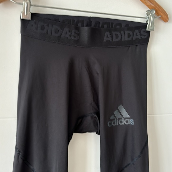 Adidas Womens Size M Alphaskin Climalite Crop Leggings Black - Picture 7 of 8